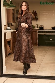Barbour® Brown Printed Holkham Midi Dress (D79381) | 167 €