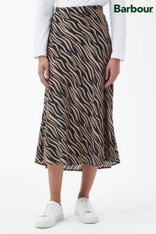 Barbour® Beige Lyndale Animal Print Midi Skirt (D79387) | $179