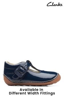 Clarks Blue Multi Fit Patent Tiny Beat Toddler Shoes (D79469) | kr389