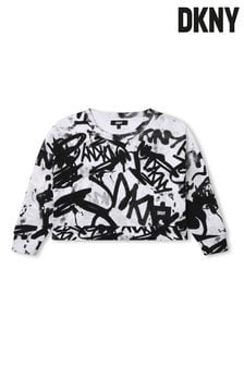 Sweat DKNY blanc à logo imprimé graffiti (D79513) | €40 - €45