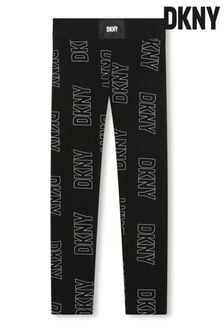 DKNY Black All Over Logo Printed Leggings (D79514) | €26 - €32