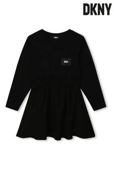 DKNY Robe noire en jersey à poche avec logo (D79519) | €47 - €53