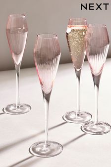 Pink Sienna Flute Glasses Set of 4 Prosecco Flute Glasses (D79531) | kr410