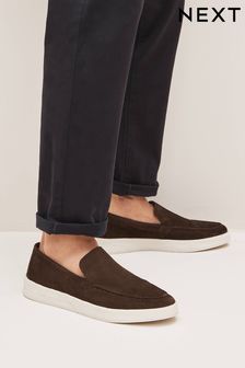 Brown Suede Wedge Loafers (D79552) | €18