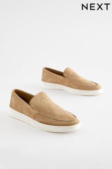 Stone Natural Suede Wedge Loafers (D79553) | €37