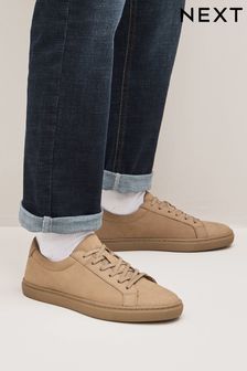 Stone Natural Leather Trainers (D79554) | $69