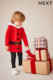 Red Santa Dress Up Long Sleeve Christmas T-Shirt (3mths-7yrs) (D79621) | €14 - €17