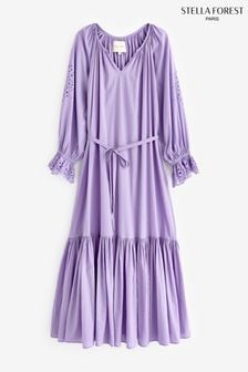 Stella Forest Purple Waist Tie Maxi Dress (D79720) | €140