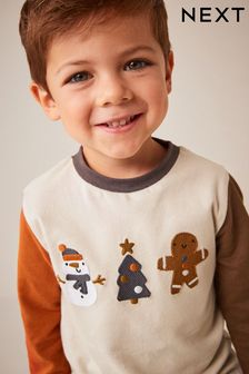 Pisana nevtralna - Božična majica z dolgimi rokavi (3 mesecev–7 let) (D79747) | €8 - €11
