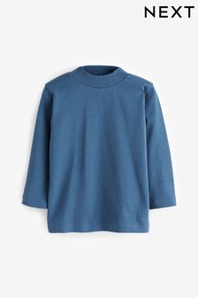 Navy Blue Long Sleeve Turtle Neck T-Shirt (3mths-7yrs) (D79750) | €5 - €7