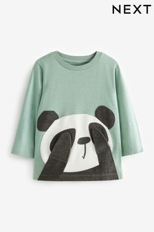 Green Panda Peekaboo Long Sleeve T-Shirt (3mths-7yrs) (D79756) | AED25 - AED32