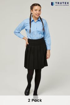 Trutex Blue Long Sleeve Non Iron School Blouse (Twin pack)