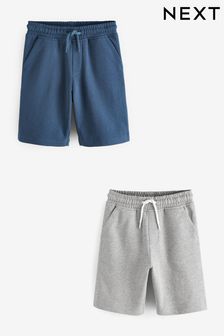 Azul/gris - Pantalones cortos básicos con capucha de punto liso (3 a 16 años) (D79785) | 17 € - 30 €