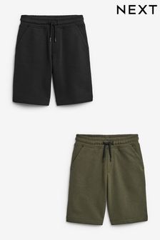 Pack de 2 en color negro/caqui - Pantalones cortos básicos con capucha de punto liso (3 a 16 años) (D79786) | 17 € - 30 €
