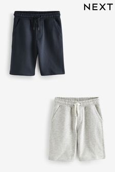 Azul marino/gris carbón - Pantalones cortos básicos con capucha de punto liso (3 a 16 años) (D79797) | 17 € - 30 €