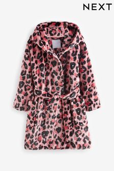 Pink Animal Print Fleece Dressing Gown (5-16yrs) (D79841) | DKK115 - DKK182