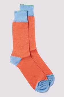 Duchamp Mens Orange Heel Toe Socks