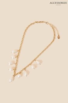 Accessorize Gold Tone Multi Pearl Drop Necklace (D79946) | €8.50