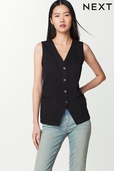 Black Cotton Waistcoat (D80002) | kr394