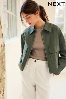 Green Linen Blend Jacket (D80006) | OMR22