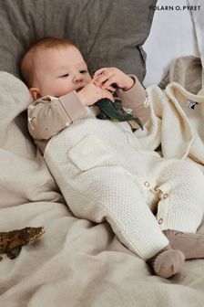 Polarn O. Pyret Organic Textured Knitted White Romper (D80092) | 38 €