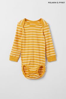 Polarn O. Pyret Yellow Organic Striped Babygrow (D80108) | 22 €