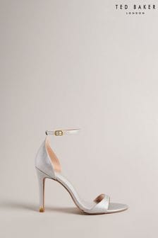 Ted Baker Silver Helmiam Ankle Strap 103mm Heeled Sandals (D80153) | AED625