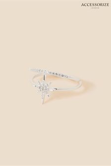 Accessorize White Sterling Silver Sparkle Star Rings Set Of Two (D80178) | 27 €