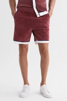 Reiss Rust Fielder Relaxed Fit Elasticated Chenille Shorts (D80263) | OMR74