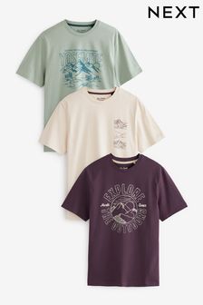 Принт гор - Набор из 3 футболок с принтом (D80293) | €25