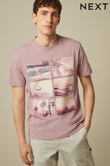 Pink Beach Print T-Shirt (D80301) | 12 €