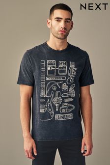 Charcoal Grey Music Print T-Shirt (D80306) | €27