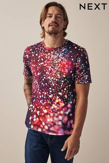 Photographic Lights Print Christmas T-Shirt (D80314) | 31 €