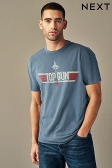 Top Gun Navy Blue Regular Fit TV And Film License 100% Cotton T-Shirt (D80356) | $37