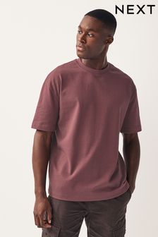Dunkelrosa - Lässige Passform - T-Shirt aus schwerem Material (D80388) | 22 €