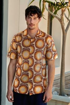 Brown/Orange Orla Kiely Printed Short Sleeve Shirt (D80448) | €21