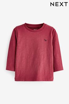 Сливово-красный - Однотонная футболка с длинным рукавом (3 мес.-7 лет) (D80457) | €4 - €6