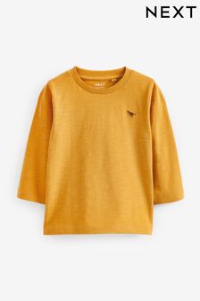 Ochre Yellow Long Sleeve Plain T-Shirt (3mths-7yrs) (D80459) | OMR1 - OMR2
