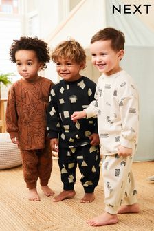 Star Print 3 Pack Snuggle Pyjamas (9mths-8yrs) (D80511) | OMR14 - OMR17