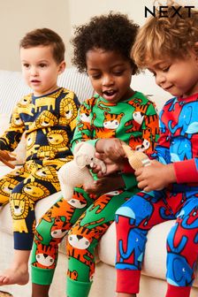 Bright Animal Print Snuggle Pyjamas 3 Pack (9mths-8yrs) (D80516) | SGD 46 - SGD 57