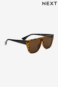 Tortoiseshell Brown Flat Top Sunglasses (D80607) | 11 €