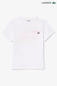 白色 - Lacoste Childrens Pastel Graphic Logo Back Print T-shirt (D80625) | NT$1,630 - NT$1,870
