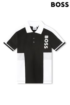 Черная рубашка поло в стиле колор блок BOSS (D80659) | €52 - €59