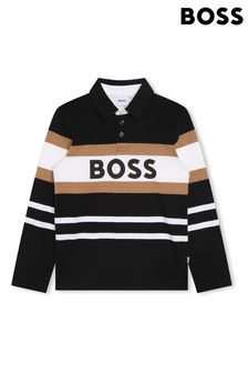 BOSS Black Colourblock Long Sleeve Polo Shirt (D80663) | €54 - €61