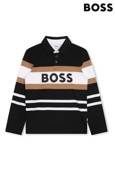 BOSS Black Colourblock Long Sleeve Polo Shirt (D80663) | 130 € - 147 €