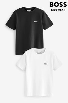 BOSS Black and White Logo T-Shirts Two Pack (D80686) | AED213 - AED270