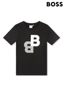 BOSS T-Shirt mit doppeltem B-Logo, Schwarz (D80700) | 34 € - 41 €
