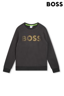 BOSS Charcoal Grey and Gold Logo Sweatshirt (D80707) | DKK430 - DKK535