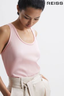 Reiss Pale Pink Riley Silk Front Vest (D80804) | SGD 243
