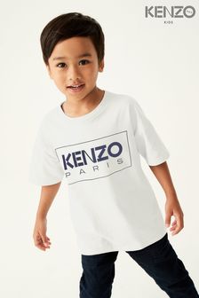 Kenzo Kids Cream Logo Unisex T-Shirt (D80841) | OMR29 - OMR32
